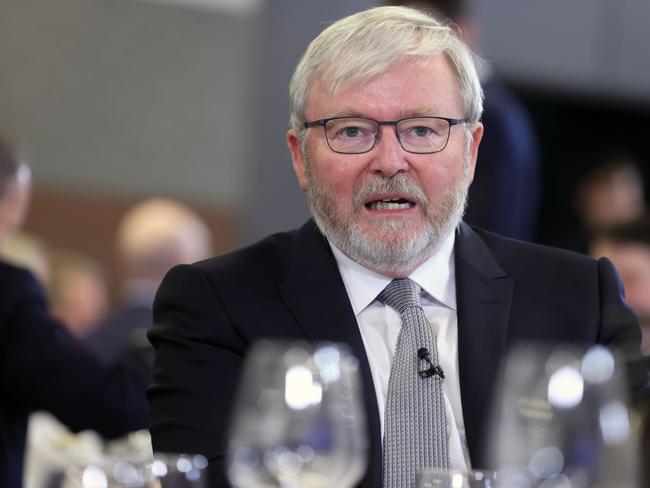 Former prime minister Kevin Rudd speaks at the National Press Club in Canberra Picture: NCA NewsWire / Gary Ramage