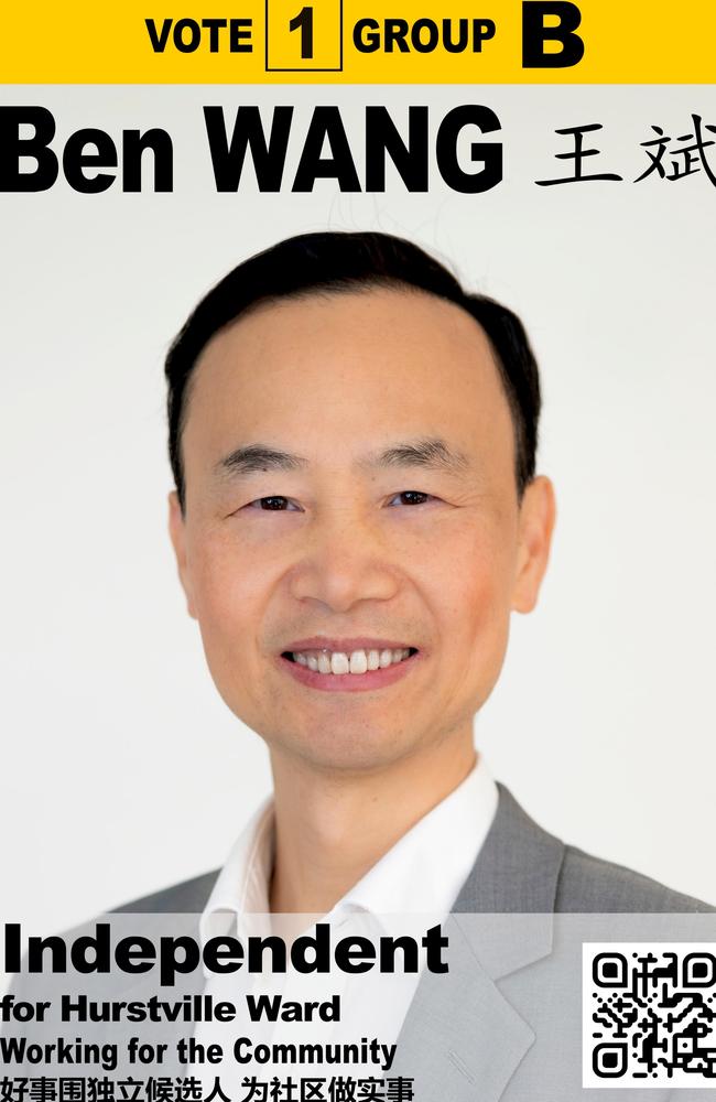 Benjamin Wang, Hurstville Ward, Independent. Picture: Supplied