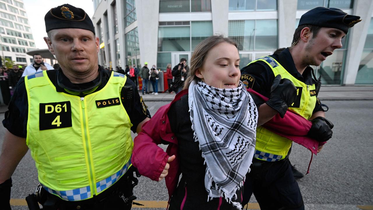 Greta Thunberg will sail to Gaza aboard a humanitarian ship this weekend. Picture: Johan Nilsson/TT News Agency/AFP