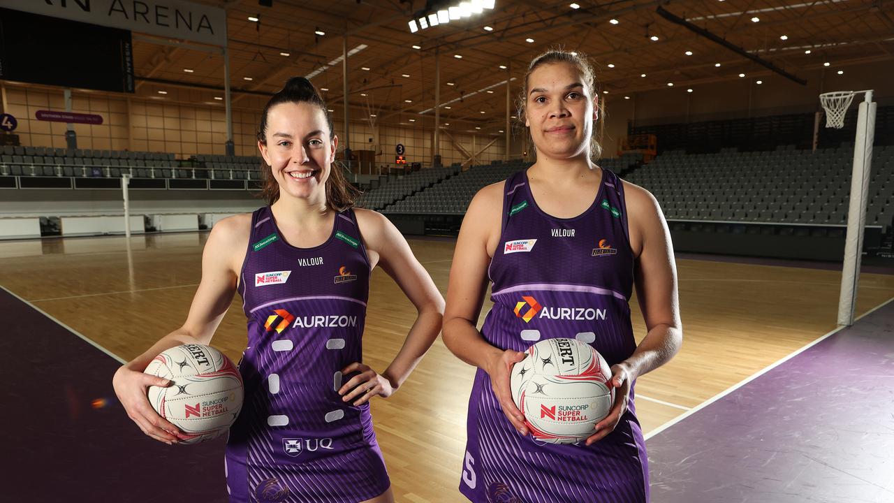 Diamonds squad members Ruby Bakewell-Doran and Donnell Wallam have re-signed with the Firebirds, Nissan Arena, Nathan. Picture: Liam Kidston