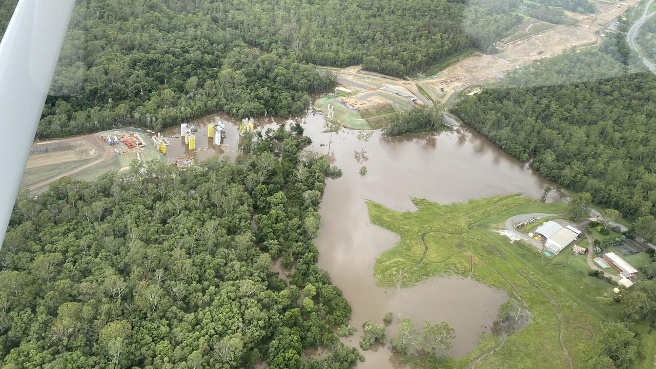 Photos of flooding around Gympie captured by Paul McKeown, chief pilot Wide Bay Air Charter.