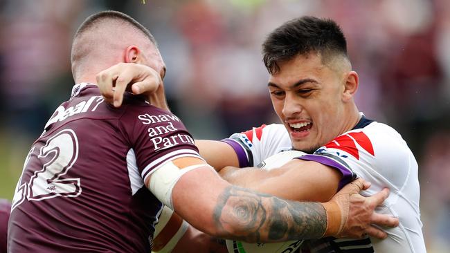 Fifita is good mates with Titans-bound Storm monster Tino Fa'asuamaleaui. Picture: AAP/Brendon Thorne