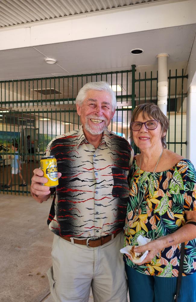 Otto and Janine Sutter at the Nakara Primary School poll booth on May 3, 2025. Picture: Darcy Fitzgerald