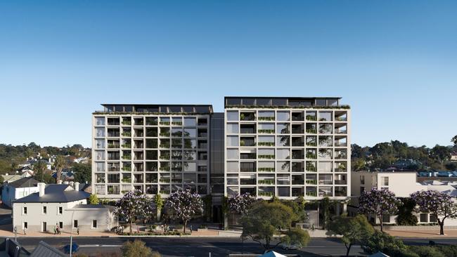 Artist's impression of The Buckingham - a $150m apartment and townhouse development at the former Buckingham Arms hotel site in Walkerville. Picture: Forum architects