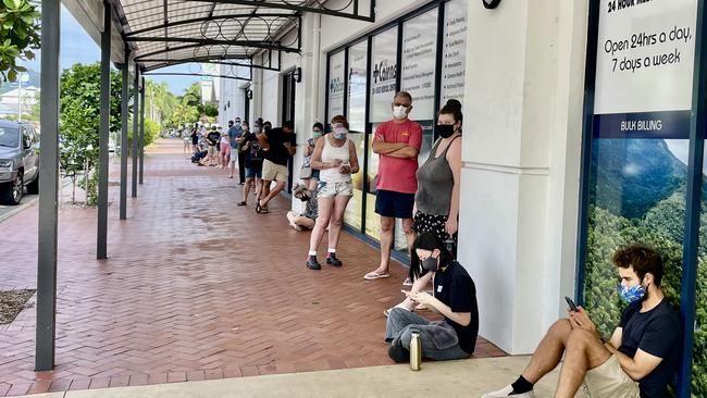 Long waits for Covid tests have been reported at QML Pathology's Florence St clinic in the Cairns CBD. Picture: Peter Carruthers