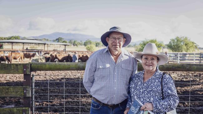 Robert and Joanne Thomson of Inglewood, Queensland at the Yarram Park Stud Female Dispersal sale. Picture: Nicole Cleary