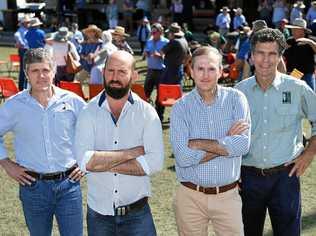 STANDING FIRM: CEO of AgForce QLD Michael Guerin, Slacks Hardwood director Sam Slack, CEO of Timber QLD Mick Stephens and CEO of Private Forestry QLD Sean Ryan. Picture: Cody Fox