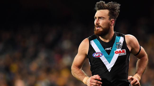 Charlie Dixon said Ken Hinkley was a big reason behind his decision to leave Gold Coast for Port Adelaide in 2015. Picture: Daniel Kalisz (Getty).