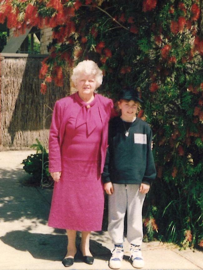 Bridget Cormack with Nana in fushcia.