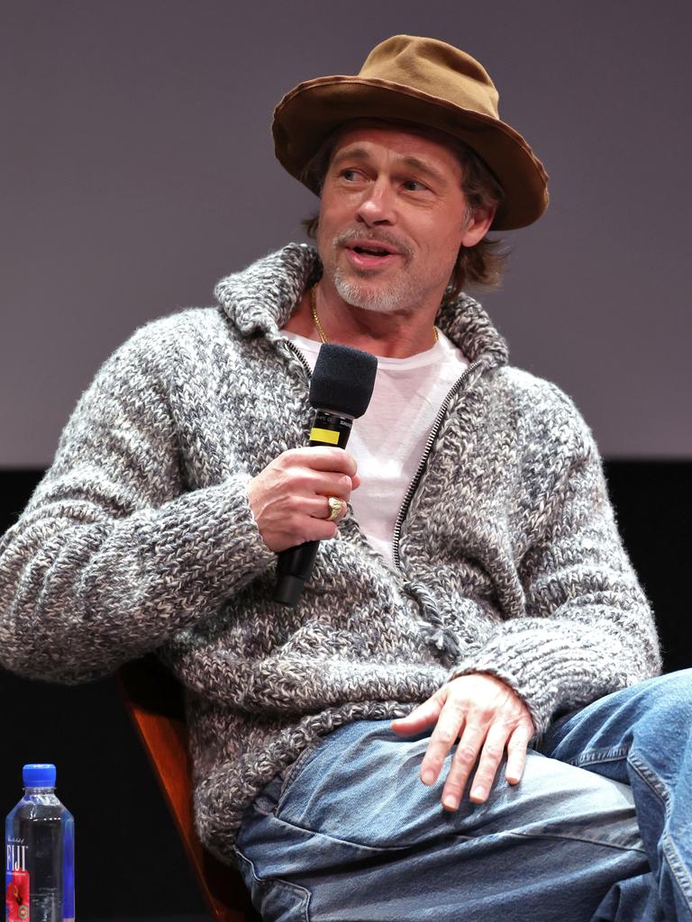 Brad Pitt has six children but is never slammed for being seen out on dates or being overseas for work. Picture: Jesse Grant/Getty Images For Paramount Pictures