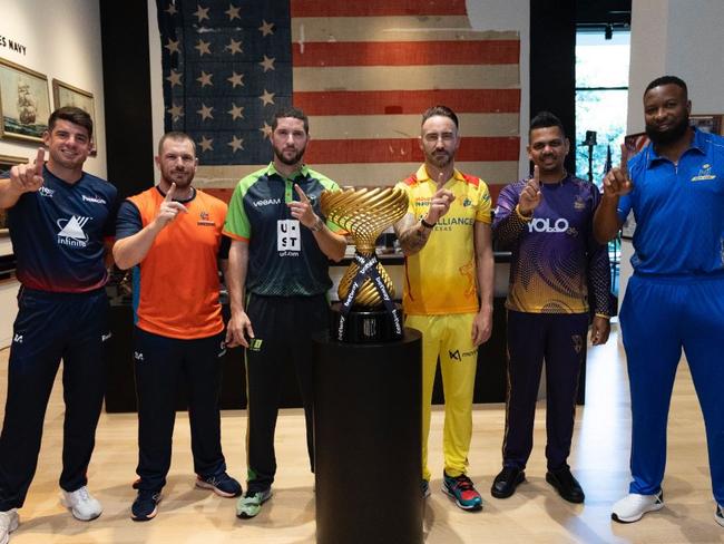 The Major League Cricket captains line-up ahead of the tournament. Picture: Twitter