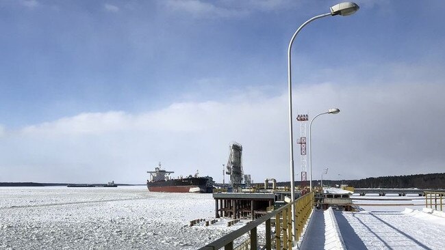 Russian oil-exporting facilities at the port of Primorsk on the Baltic Sea. Picture: Reuters.