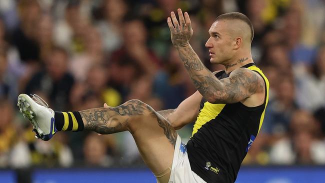 Dustin Martin has emerged from his footy hiatus to attend a friend’s wedding. Picture: Getty Images