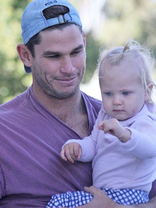 Patrick Dangerfield with his daughter.