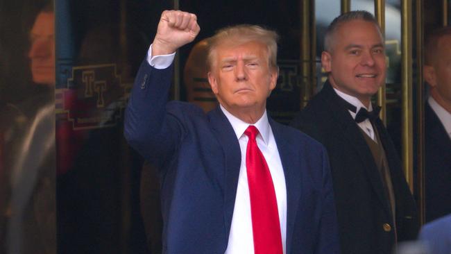 Donald Trump outside Trump Tower in New York on Wednesday. Picture: GC Images