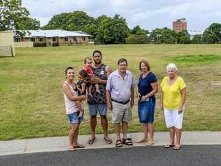 NO ACCESS: O'Malley Close residents at the site of the proposed driveway to St Catherine's. Picture: Tim Jarrett