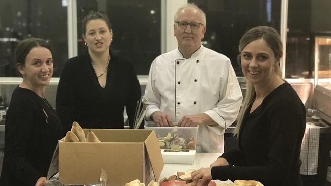 Peter Willes (centre) with some of his “terrific” staff at Willes Fine Foods, which celebrates 30 years this week amid the coronavirus pandemic. Picture: Supplied