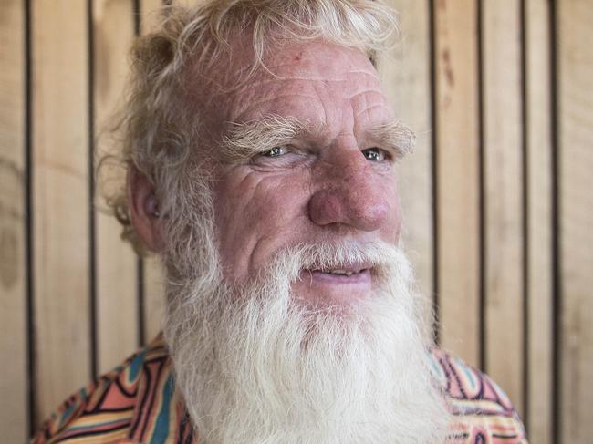 Dark Emu author Bruce Pascoe at the Ballawinne festival in Cygnet, Tasmania. Picture: LUKE BOWDEN