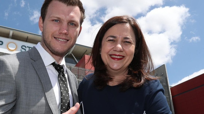 Boxer Jeff Horn and Premier Annastacia Palaszczuk discussed the Logan venue in 2018 with Beenleigh and Logan Central as possible sites.