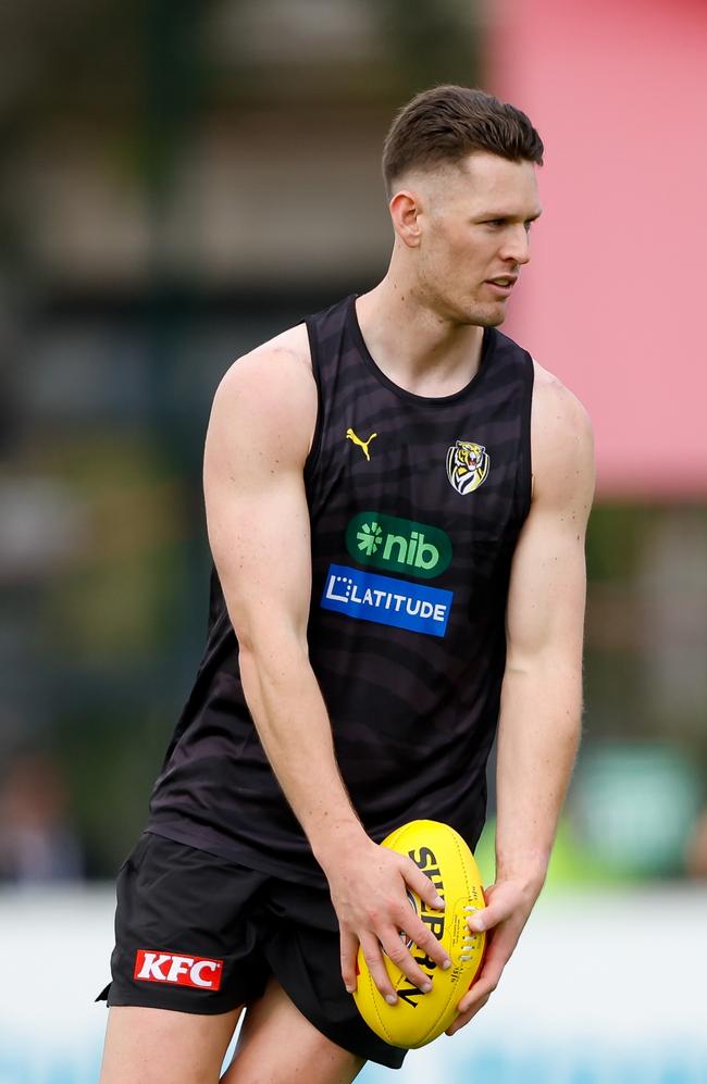 Can Jacob Koschitzke fill Jack Riewoldt’s shoes? Picture: Dylan Burns/AFL Photos