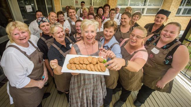 With food workers from aged care homes as part of her foundation work