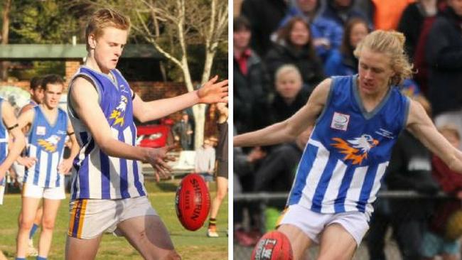 Ferntree Gully premiership teammates Jaidyn Stephenson and Sam Hayes.