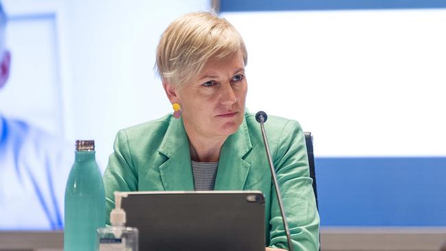 Cate Faehrmann MLC speaking at a NSW Budget Estimates Committee Meeting at the NSW Parliament. Picture: NCA NewsWire / James Gourley