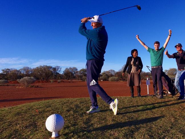 Bruce Paulsen plays golf