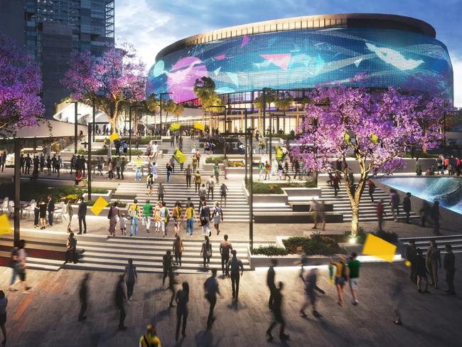 An artists impression of the proposed Brisbane Arena. Picture: Supplied