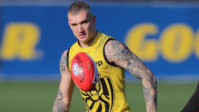 Dustin Martin at Richmond training. Picture: Alex Coppel