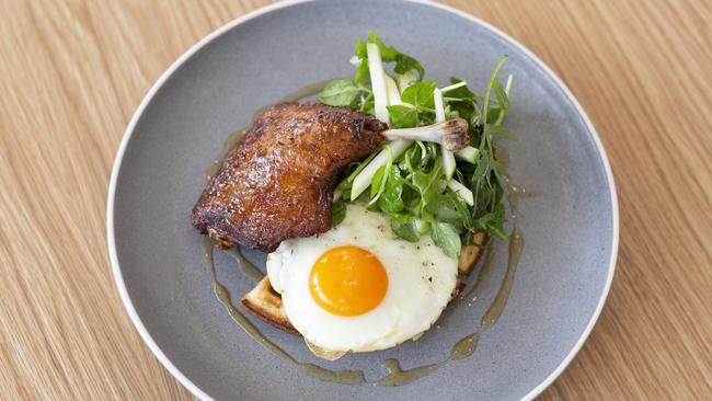 Lenny’s duck and waffle. Picture: Jacqui Wilkins