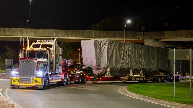 Four glass aerobridges have been delivered to Gold Coast Airport after a 13,500km journey from China. Picture: Supplied