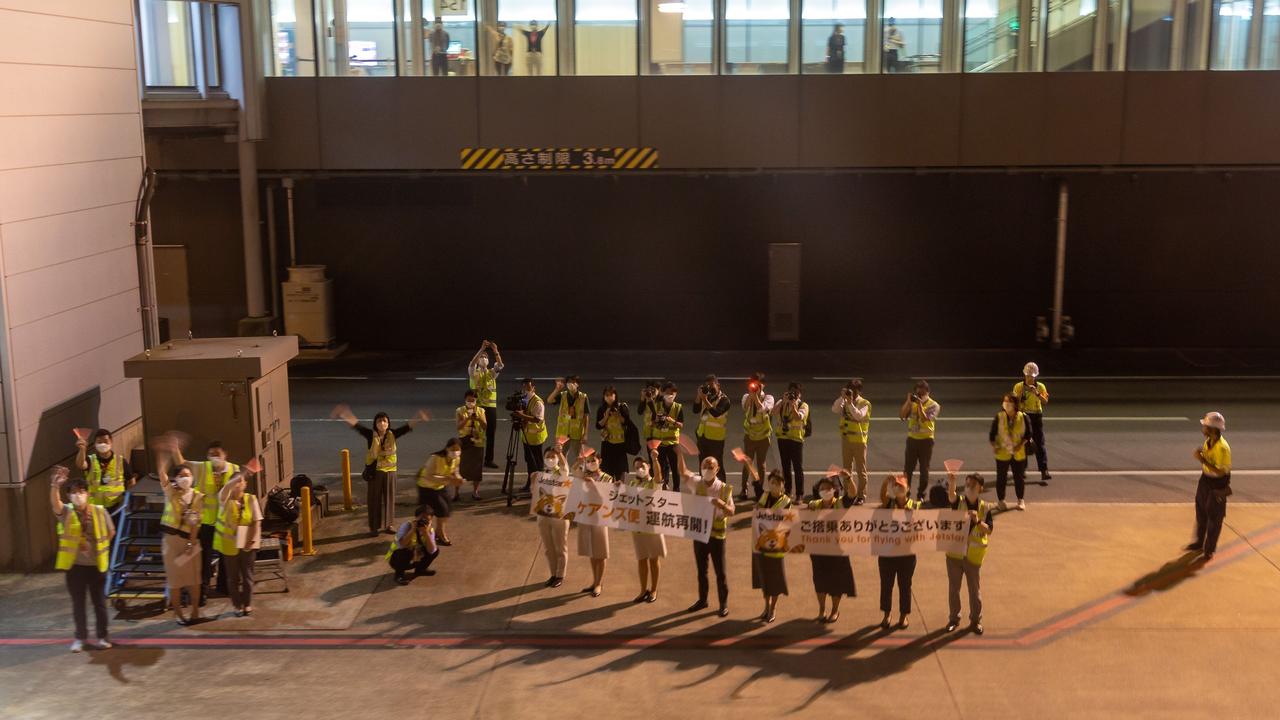 Mr Howie captured this wave off for the first flight back to Australia after Covid. Picture: Darren Howie / Vortex Aviation Photography