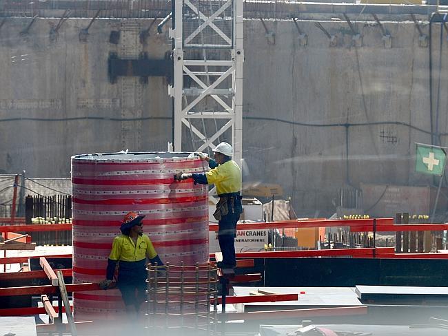 Workers on site at Barangaroo. Photo Jeremy Piper