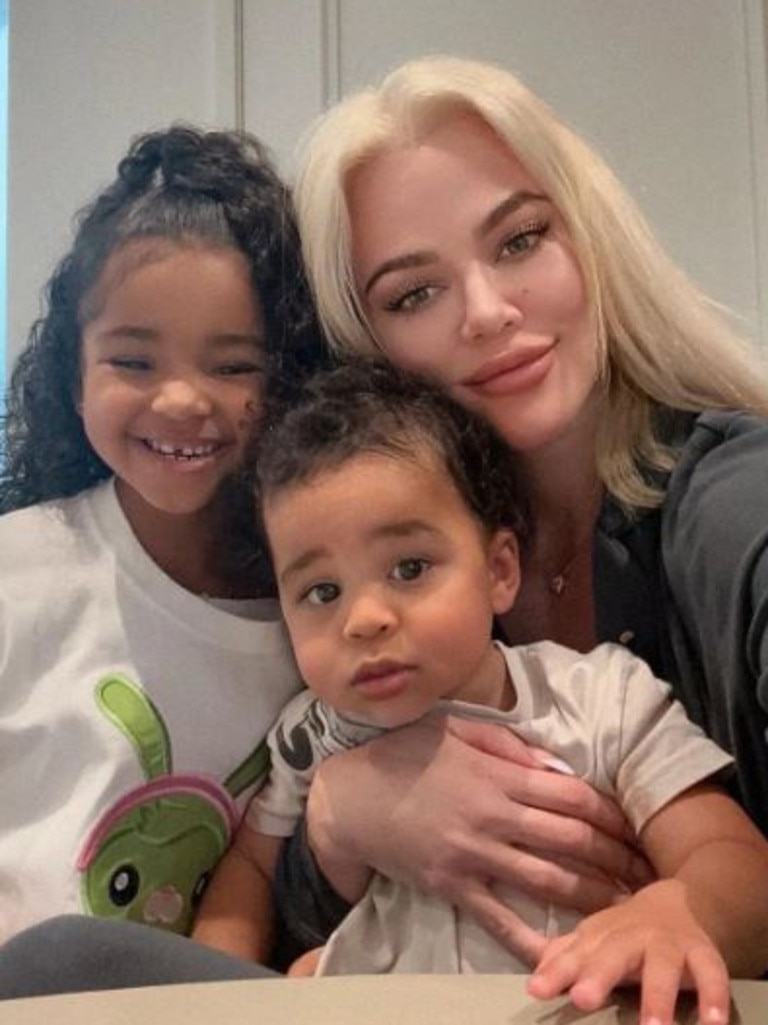 Kardashian shares daughter True and son Tatum with ex Tristan Thompson. Picture: Khloé Kardashian/Instagram
