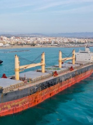 The bulk carrier container ship from which the diver was allegedly trying to collect more than 50kgs of cocaine. Picture: Supplied vesselfinder.com.