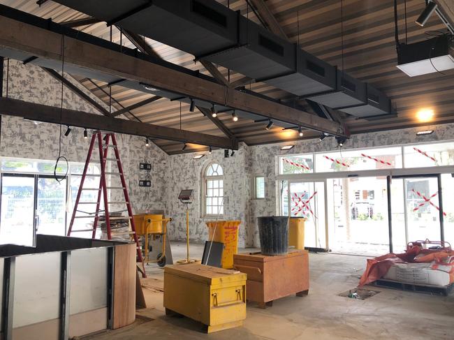 Getting there. The Auckland garage dining area at The Manly Club on Gilbert Park is due to open in March. Picture: Julie Cross.