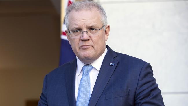 Scott Morrison announces his cyber security plan in 2020. Picture: Picture: NCA NewsWire /Gary Ramage