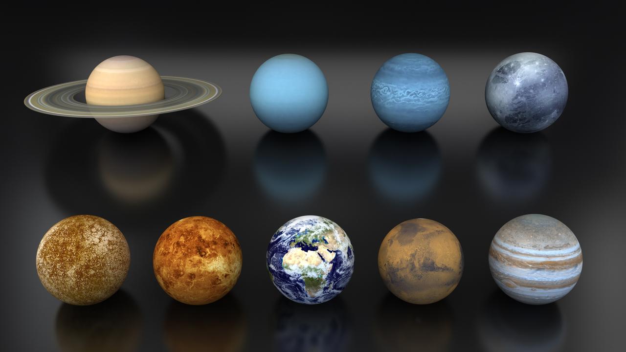 Generations of students grew up learning that there were nine planets of our solar system. From top left to bottom right: Saturn, Uranus, Neptune, Pluto, Mercury, Venus, Earth, Mars and Jupiter. Picture: NASA.
