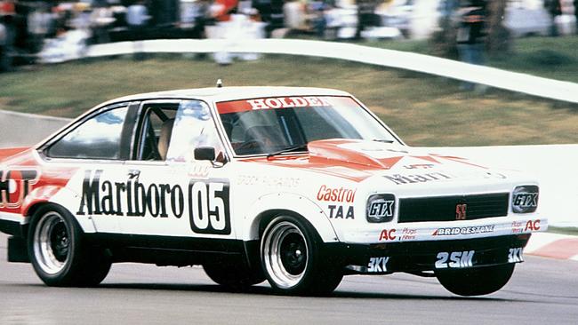 Peter Brock in his Holden Torana winning 1979 Bathurst 1000 race at Mount Panorama.