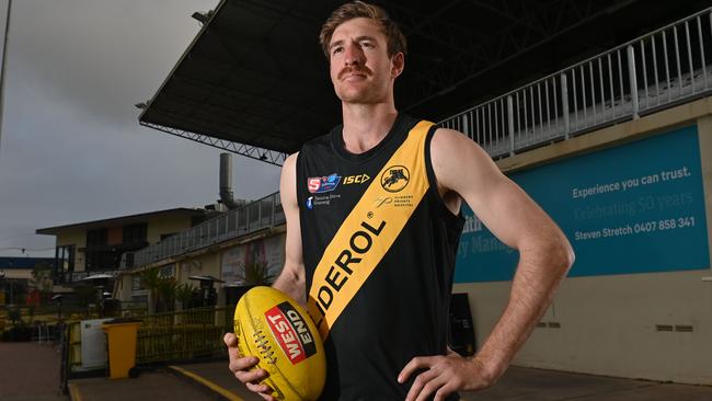 Glenelg key defender Sam Durdin is on the radar of AFL clubs. Picture: Keryn Stevens