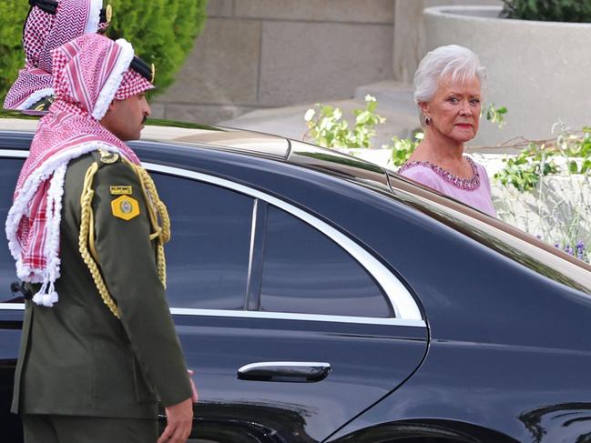 Princess Muna, the mother of Jordan's King Abdullah II, arrives at the Zahran Palace in Amman. Picture: AFP