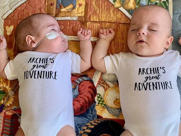 Twins Archie and Henry du Preez on Archie's great adventure day on January 16, 2019. Photo: du Preez/Facebook.