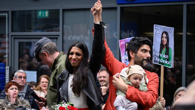 All was not plain sailing for Labour. Even before the election, Faiza Shaheen, joined by her husband Akin Gazi, challenged her exclusion from running as the Labour candidate for Chingford and Woodford Green in May. Picture: Leon Neal/Getty Images