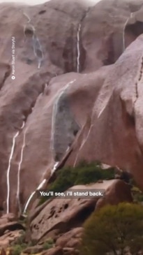 Many waterfalls appear at Uluru