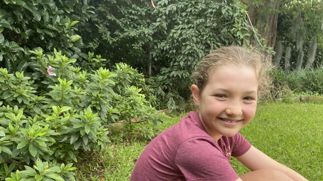 Katerina McGilchrist, 11, has launched a campaign urging residents to donate masks and hand sanitiser to the needy. Picture: supplied