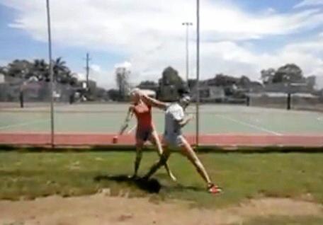 Two girls fight at a Queensland high school. Picture: Melanie Plane