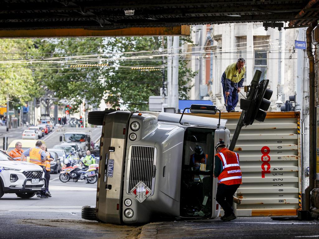 The crash happened during the morning peak. Picture: Alex Coppel