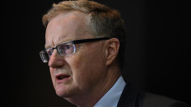 Governor of the Reserve Bank of Australia (RBA) Phillip Lowe speaks to the media during a press conference in Sydney, Tuesday, April 21, 2020. (AAP Image/Joel Carrett) NO ARCHIVING