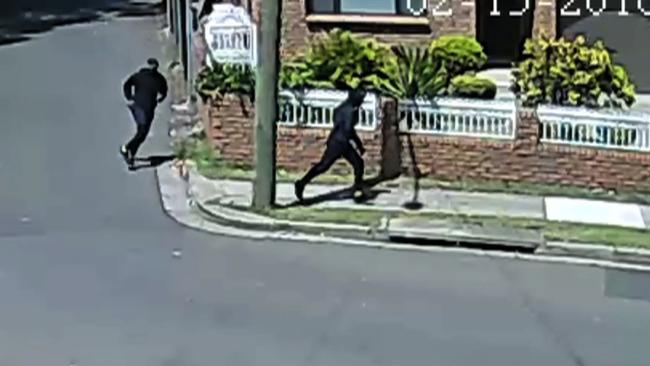 CCTV stil of two men fleeing the scene of Mick Hawi’s Rockdale shooting. Picture: NSW Police.